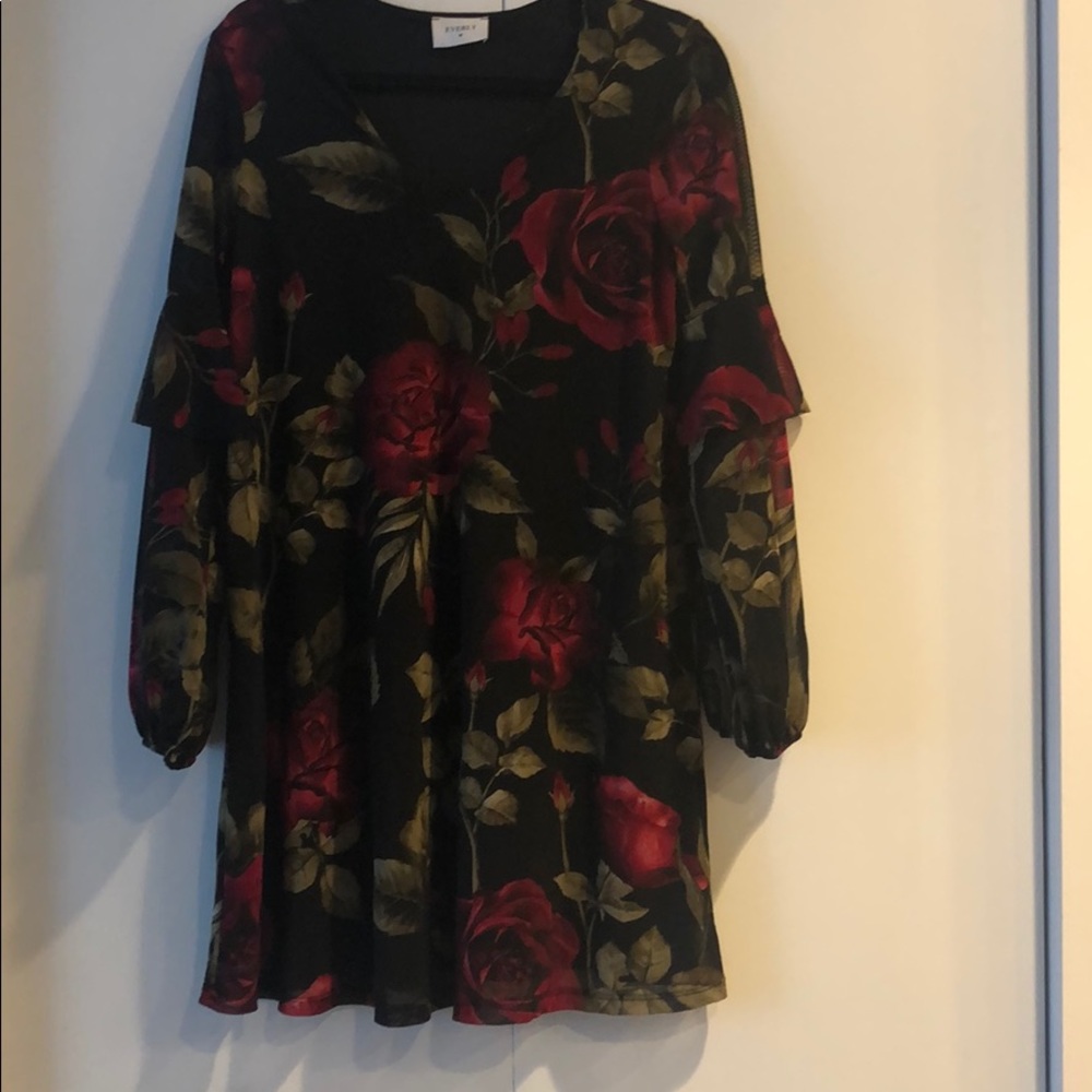 Mesh floral dress with slip attached.